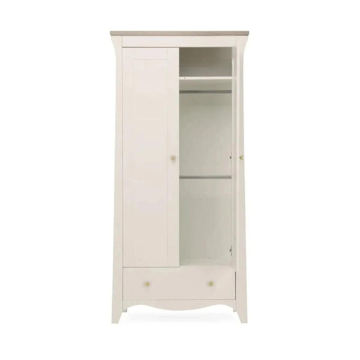 CuddleCo Clara 2 Door Nursery Wardrobe - Cashmere & Ash