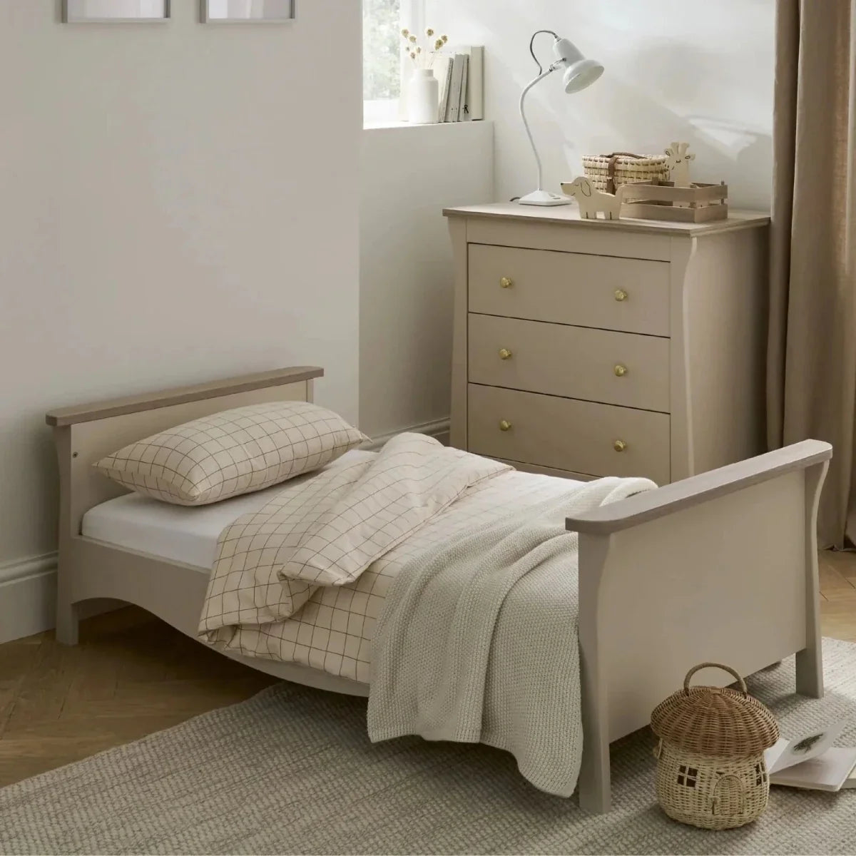 CuddleCo Clara Toddler Bed - Cashmere/Ash
