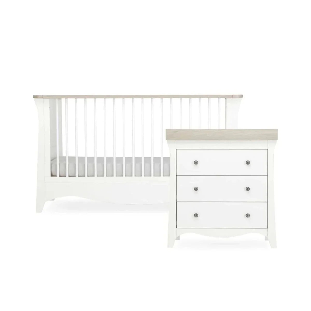 CuddleCo Clara 2 Piece Nursery Furniture Set - White & Ash
