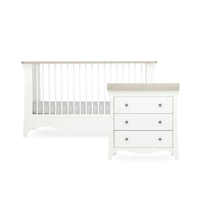 CuddleCo Clara 2 Piece Nursery Furniture Set - White & Ash