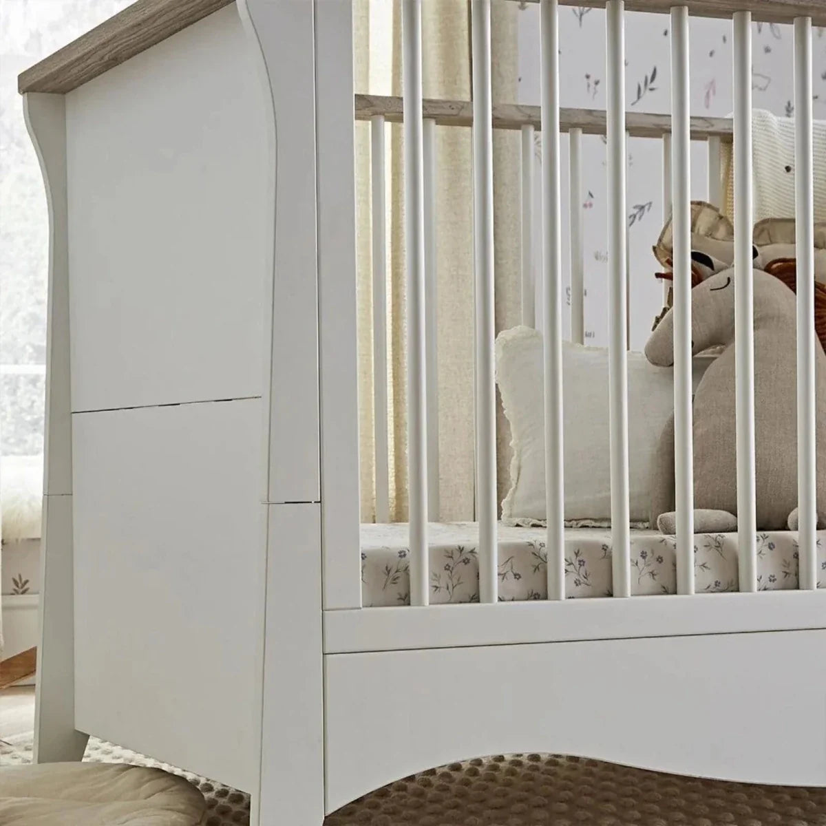 CuddleCo Clara 2 Piece Nursery Furniture Set - White & Ash