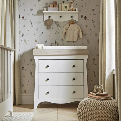 CuddleCo Clara 2 Piece Nursery Furniture Set - White & Ash