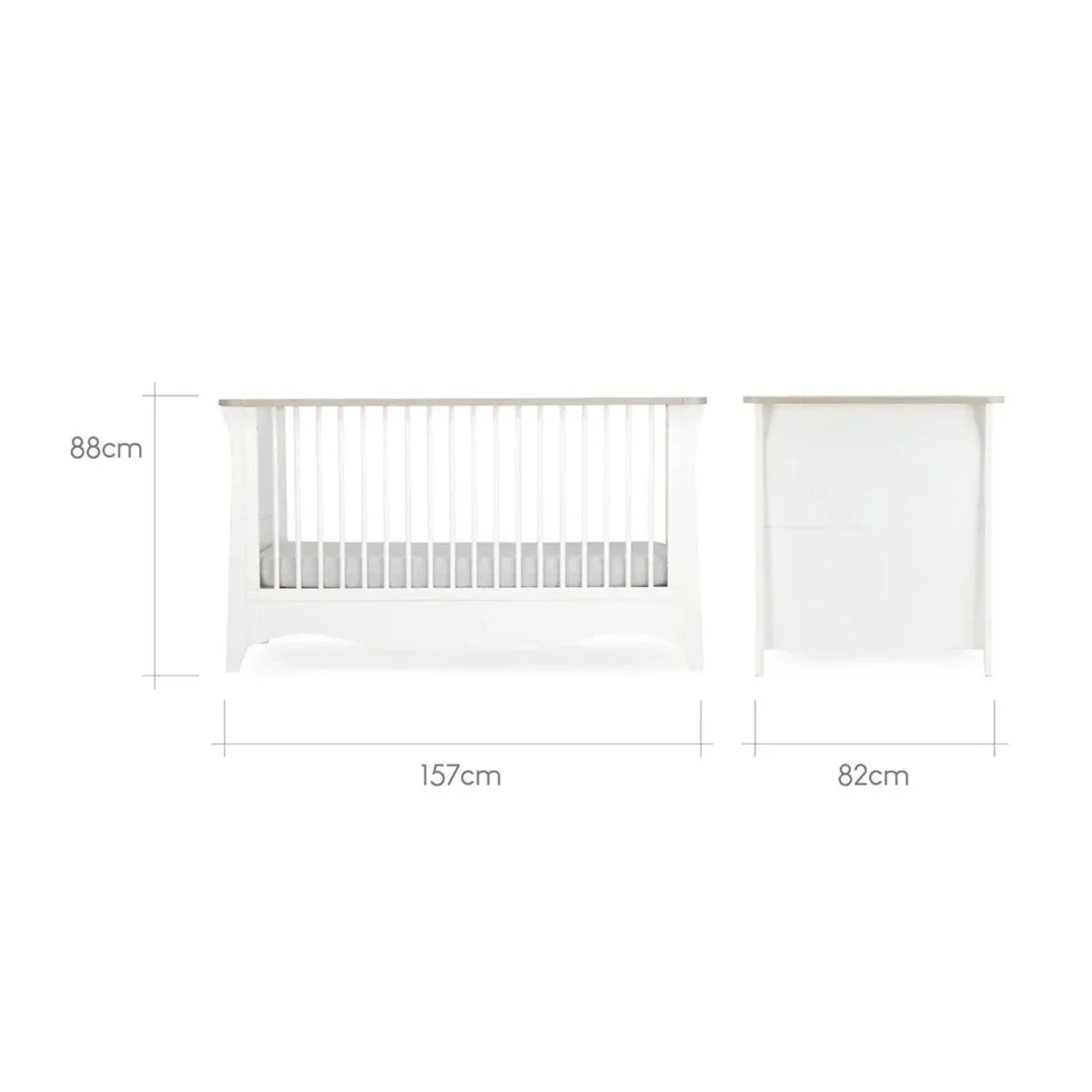 CuddleCo Clara 2 Piece Nursery Furniture Set - White & Ash