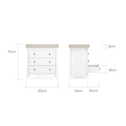 CuddleCo Clara 2 Piece Nursery Furniture Set - White & Ash
