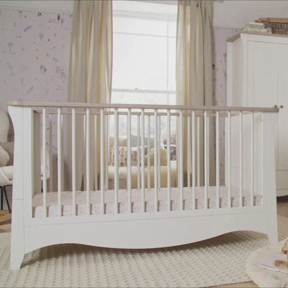 CuddleCo Clara Cot Bed - White & Ash