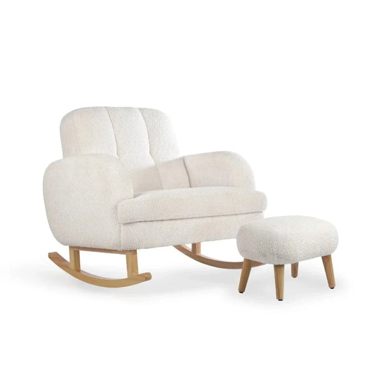 CuddleCo Etta Cuddle Nursing Chair & Foot Stool - Boucle Off-White