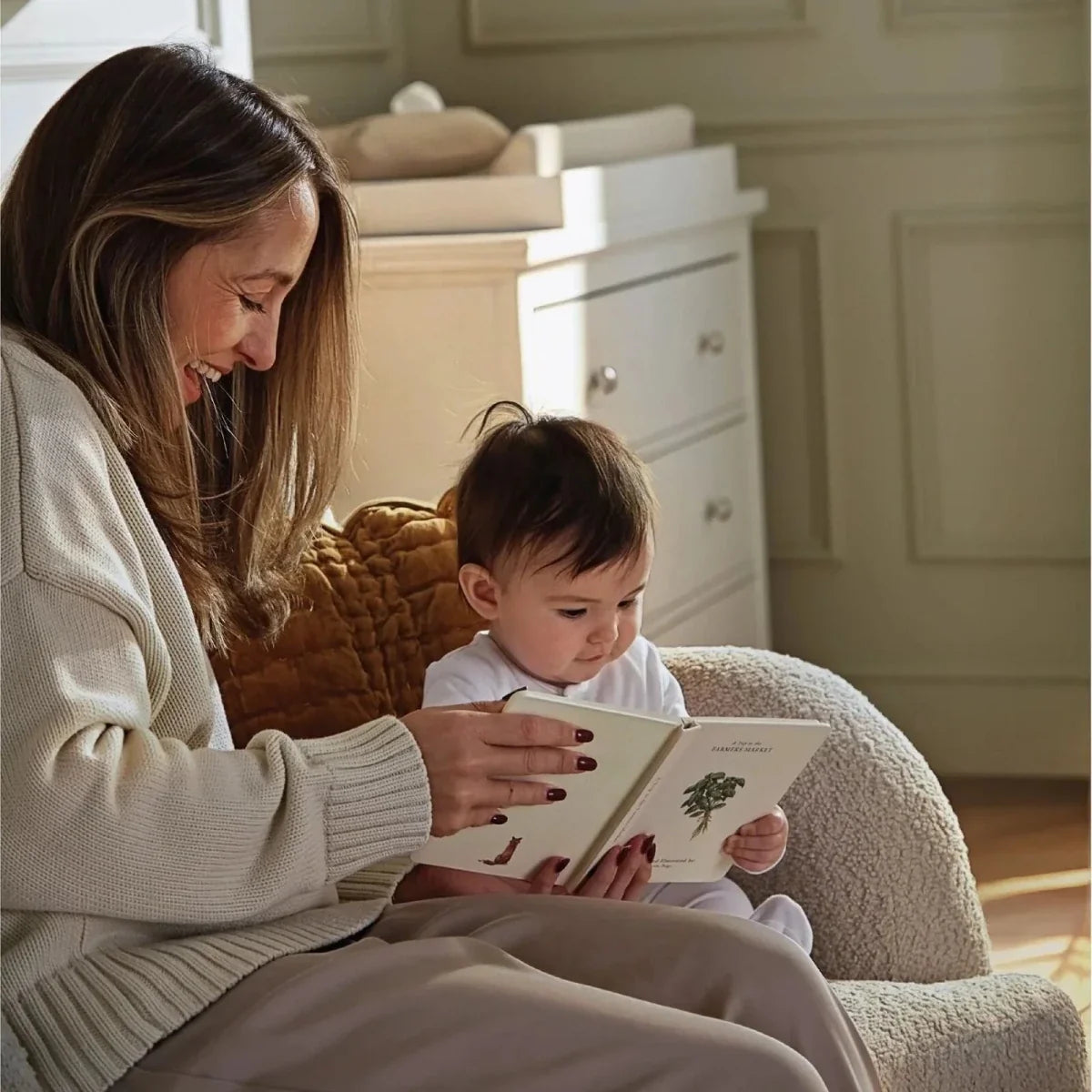 CuddleCo Etta Cuddle Nursing Chair & Foot Stool - Boucle Off-White