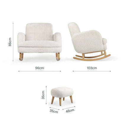 CuddleCo Etta Cuddle Nursing Chair & Foot Stool - Boucle Off-White