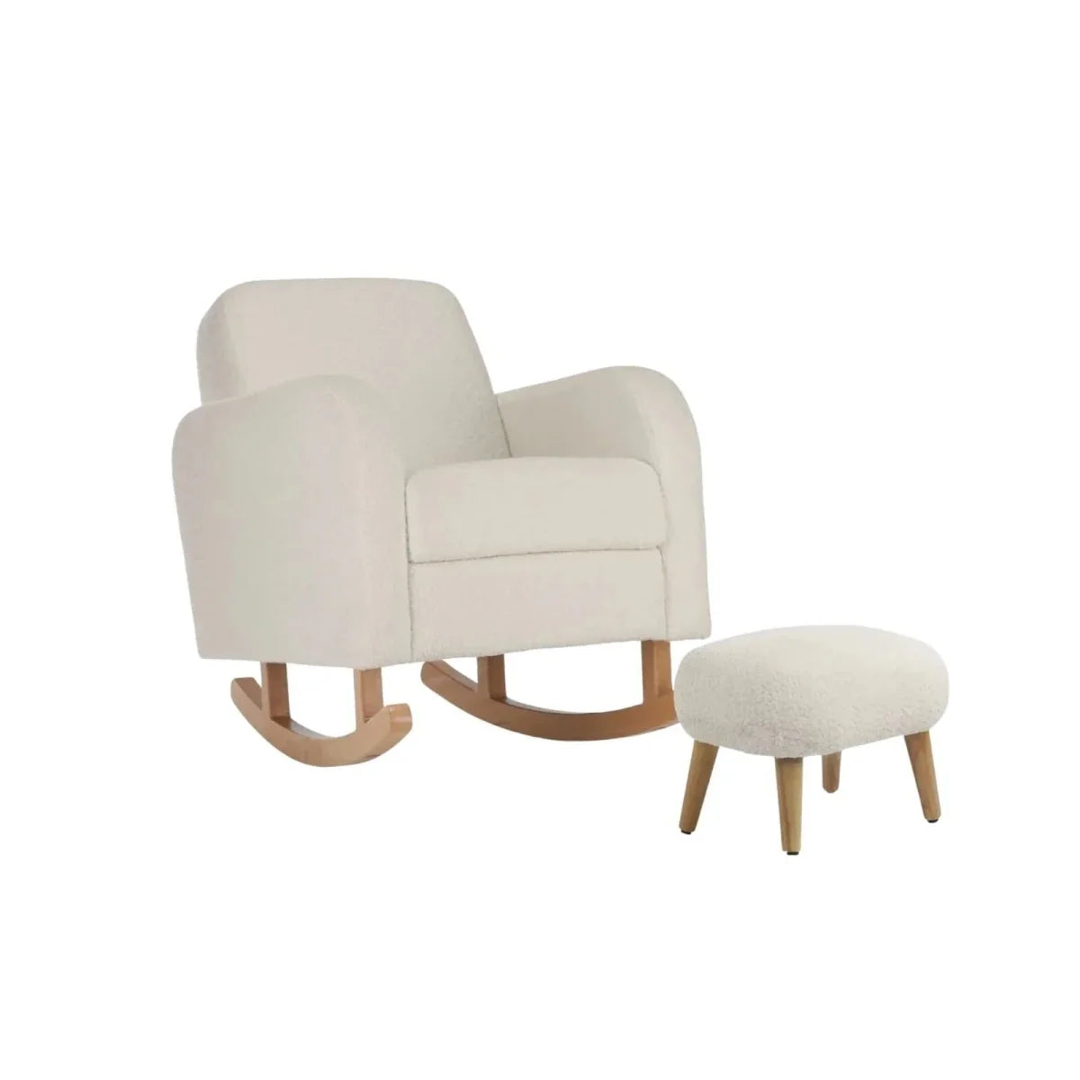 CuddleCo Etta Nursing Chair & Foot Stool - Boucle Off-White