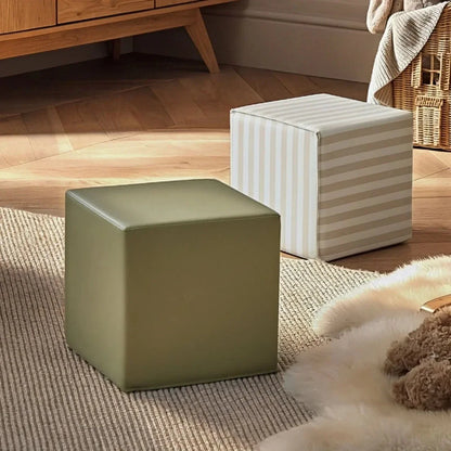 CuddleCo Soft Play Cubes 2 Piece - Cookie Stripe/Olive