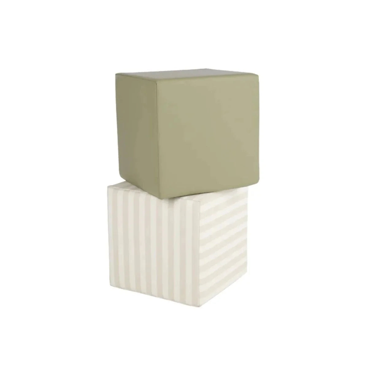 CuddleCo Soft Play Cubes 2 Piece - Cookie Stripe/Olive