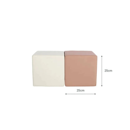 CuddleCo Soft Play Cubes 2 Piece - Tuscany/Pebble
