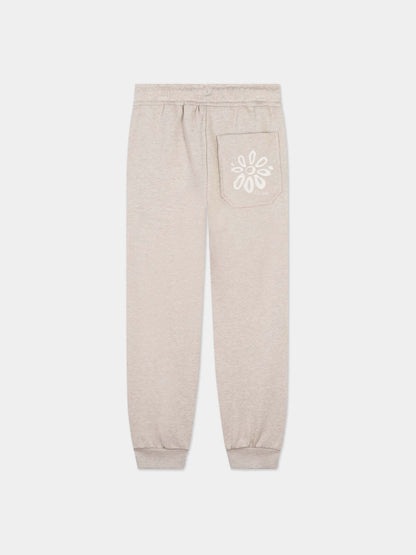 Chloé Girls Embroidered Joggers in Beige