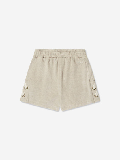 Chloé Girls Lacing Shorts in Beige