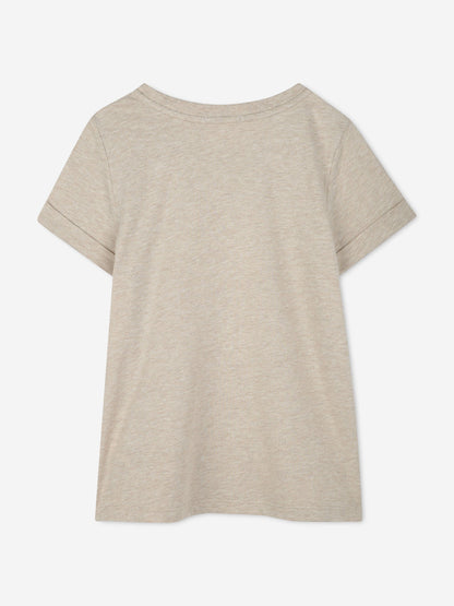 Chloé Girls Embroidered Pineapple T-Shirt in Beige
