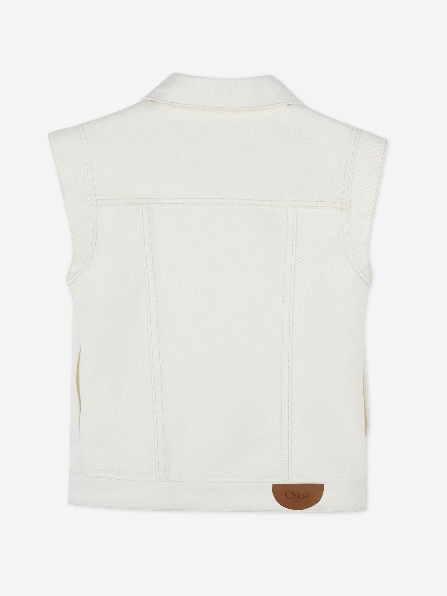 Chloé Girls Scalloped Gilet in Ivory