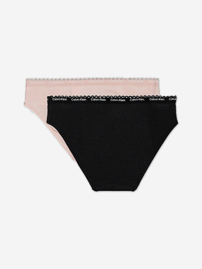 Calvin Klein Girls 2 Pack Bikini Knickers Set in Pink