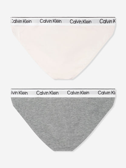 Calvin Klein Girls 2 Pack Bikini Knickers Set in Pink