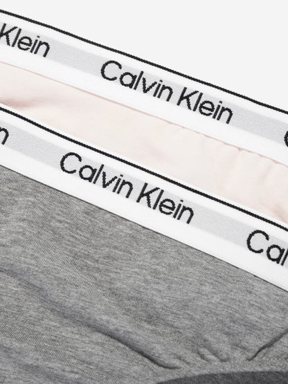 Calvin Klein Girls 2 Pack Bikini Knickers Set in Pink
