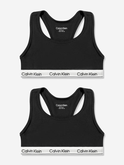 Calvin Klein Girls 2 Pack Bralette Set in Black