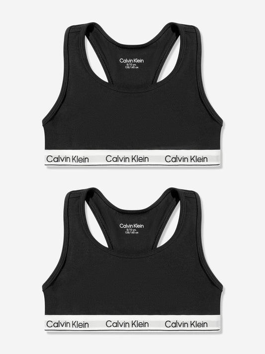 Calvin Klein Girls 2 Pack Bralette Set in Black