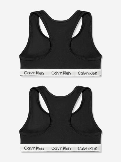 Calvin Klein Girls 2 Pack Bralette Set in Black