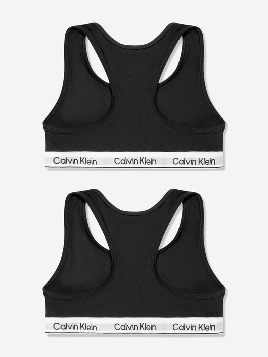 Calvin Klein Girls 2 Pack Bralette Set in Black