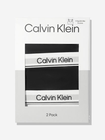 Calvin Klein Girls 2 Pack Bralette Set in Black