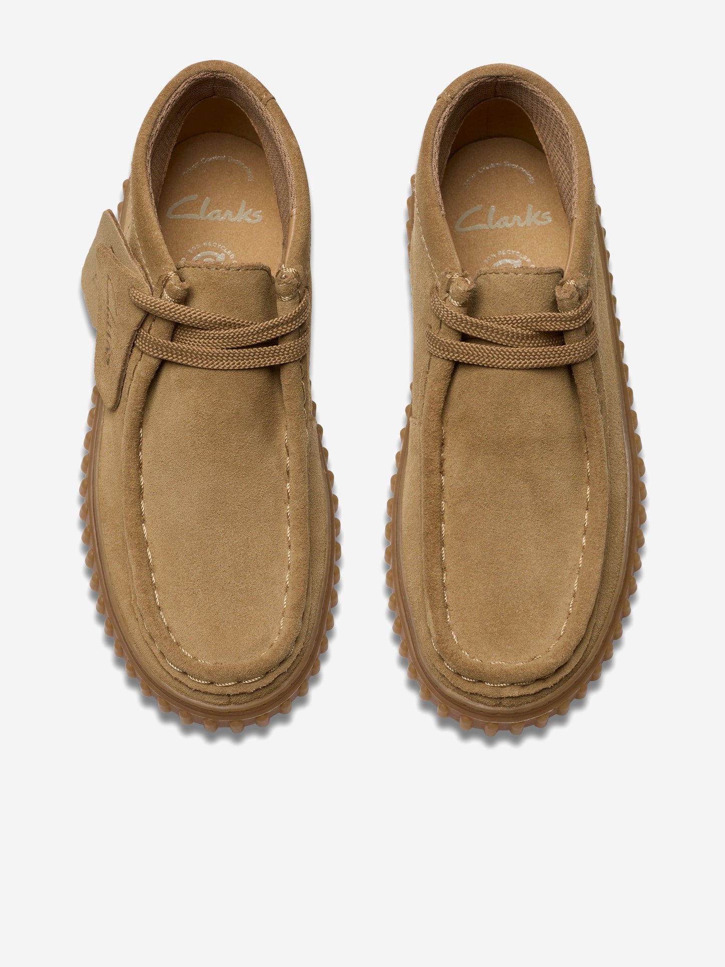 Clarks Kids Suede Tor Hill Boots in Beige (Wide Fit)