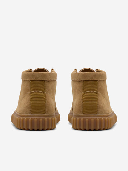 Clarks Kids Suede Tor Hill Boots in Beige (Wide Fit)