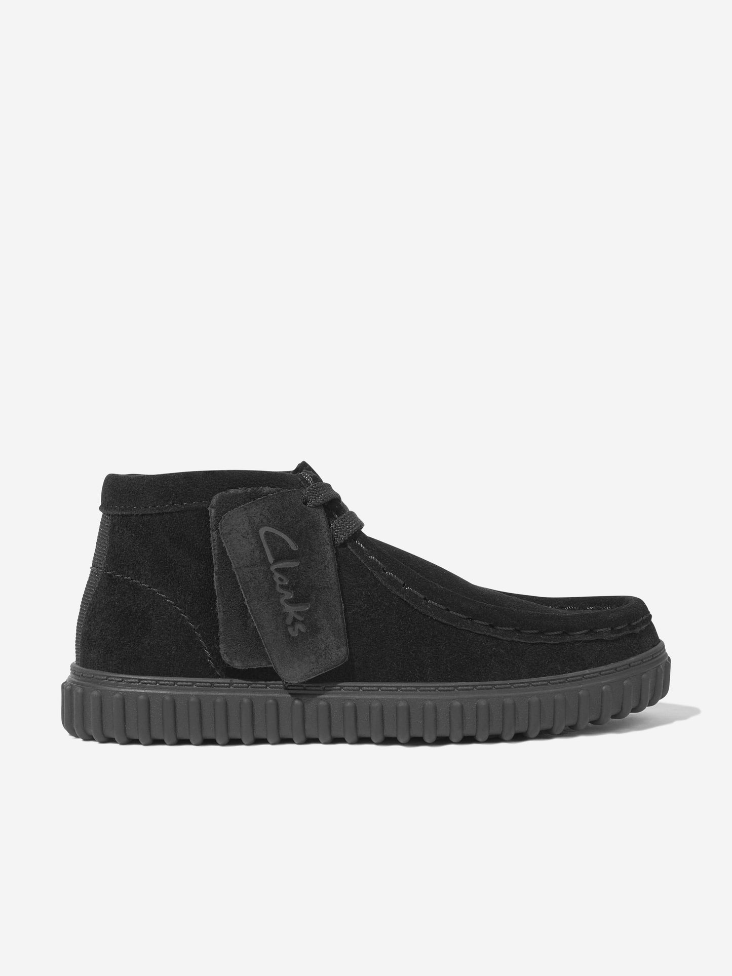 Clarks Kids Suede Tor Hill Boots in Black (Wide Fit)
