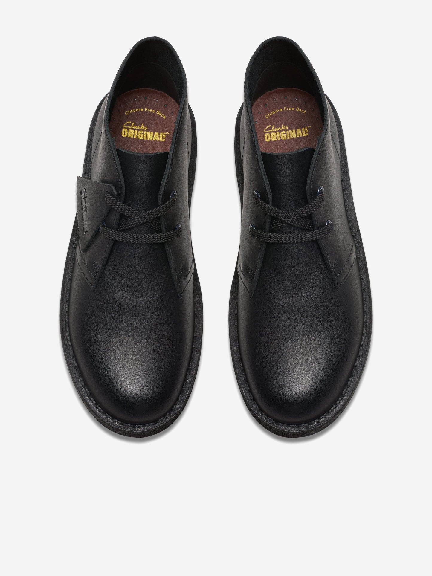 Clarks Kids Leather Desert Boots in Black (Wide Fit)