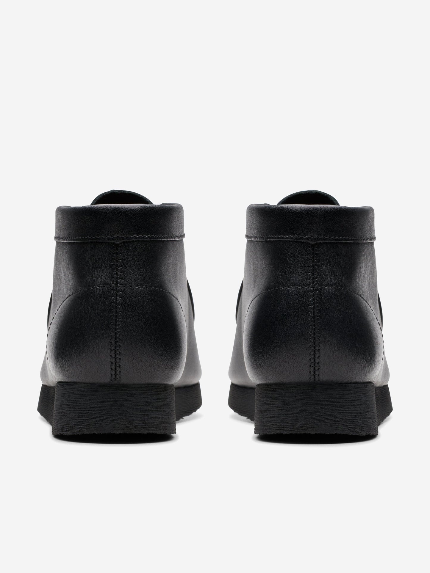 Clarks Kids Leather Wallabee Boots in Black (Wide Fit)