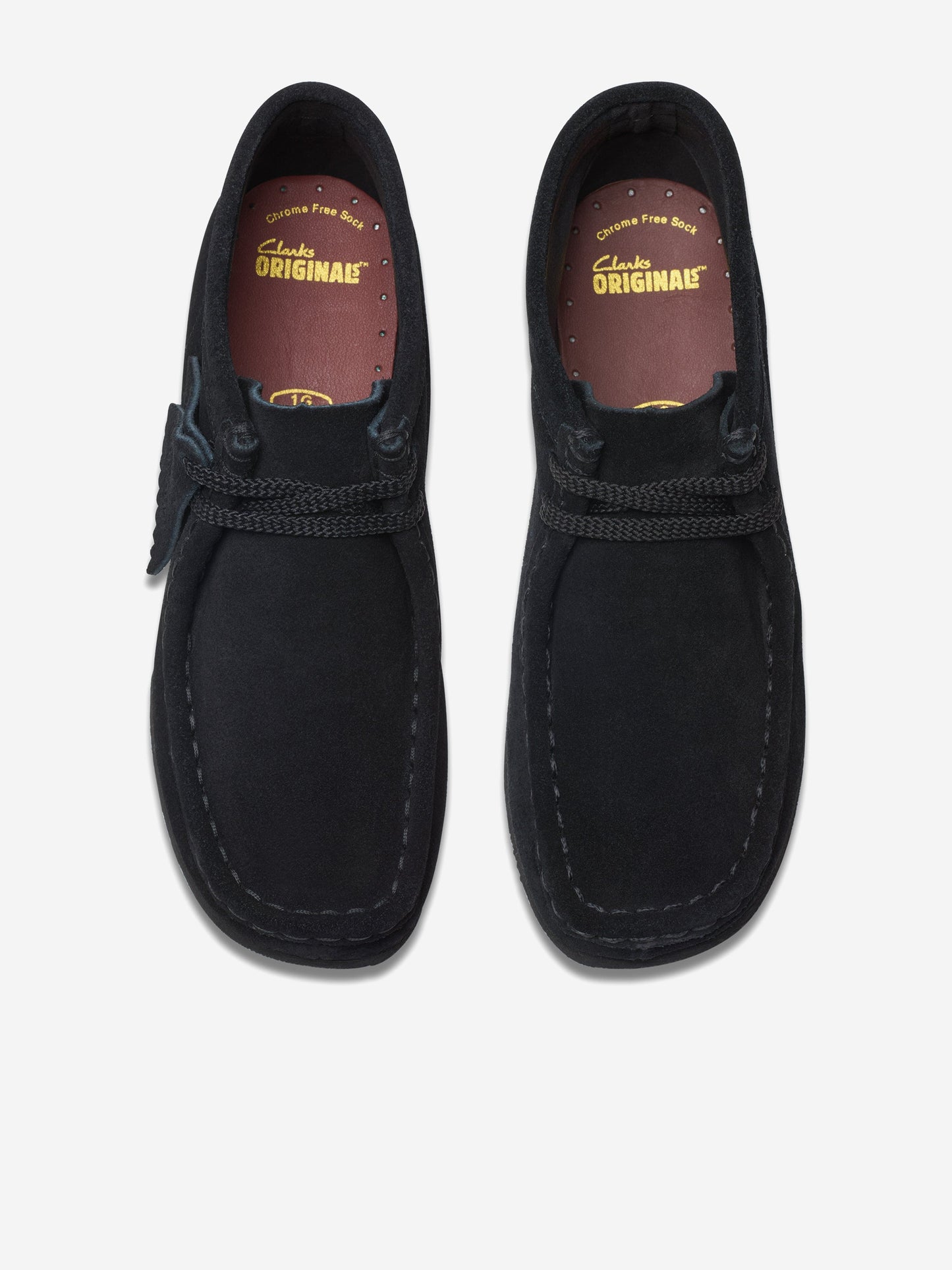 Clarks Kids Suede Wallabee Boots in Black (Wide Fit)
