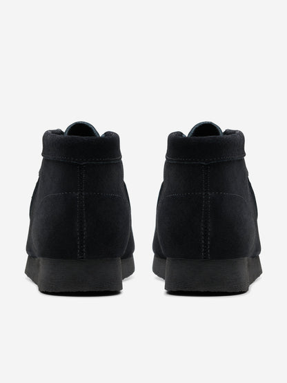 Clarks Kids Suede Wallabee Boots in Black (Wide Fit)