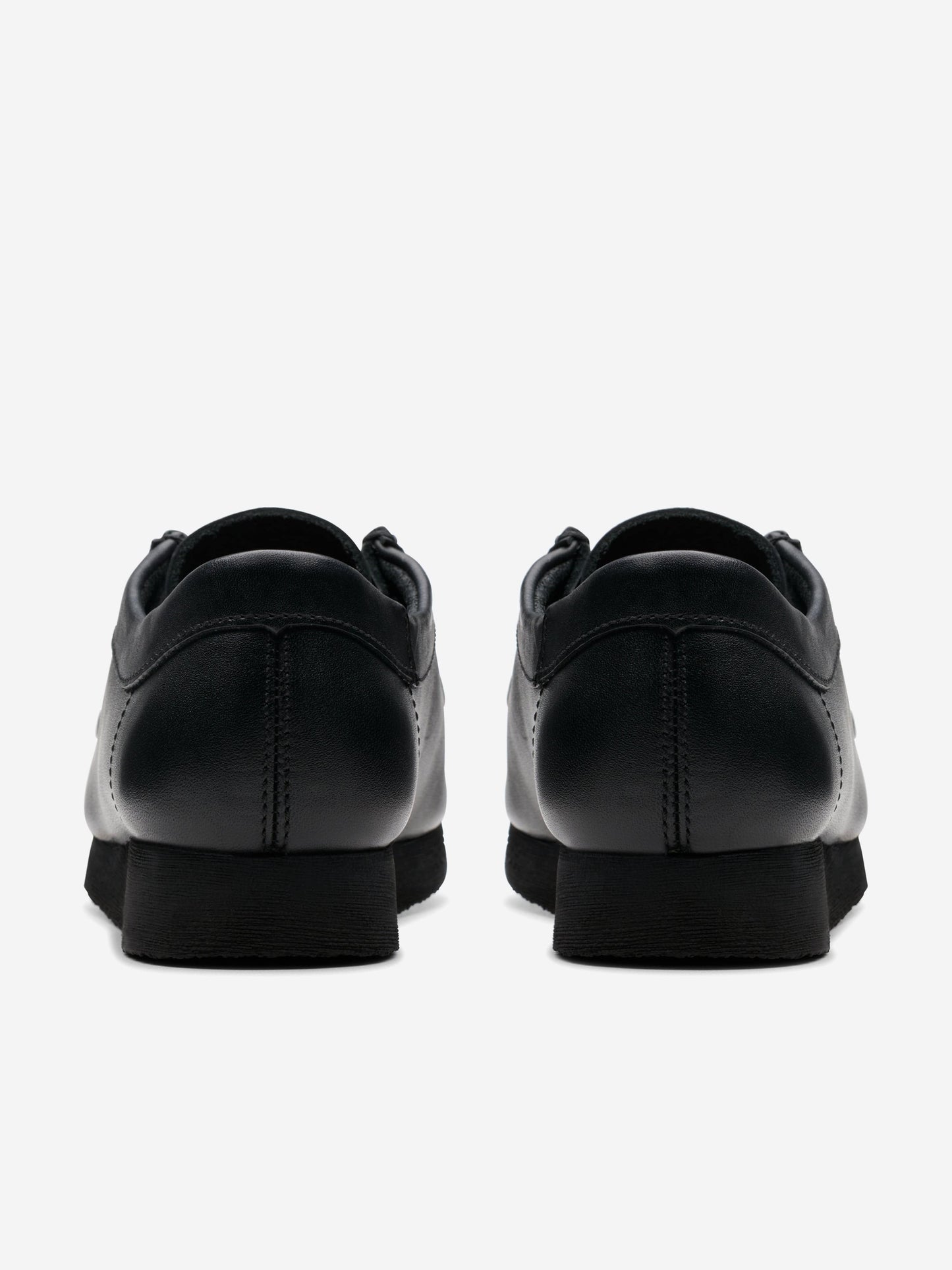Clarks Kids Leather Wallabee Shoes in Black (Wide Fit)