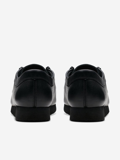 Clarks Kids Leather Wallabee Shoes in Black (Wide Fit)