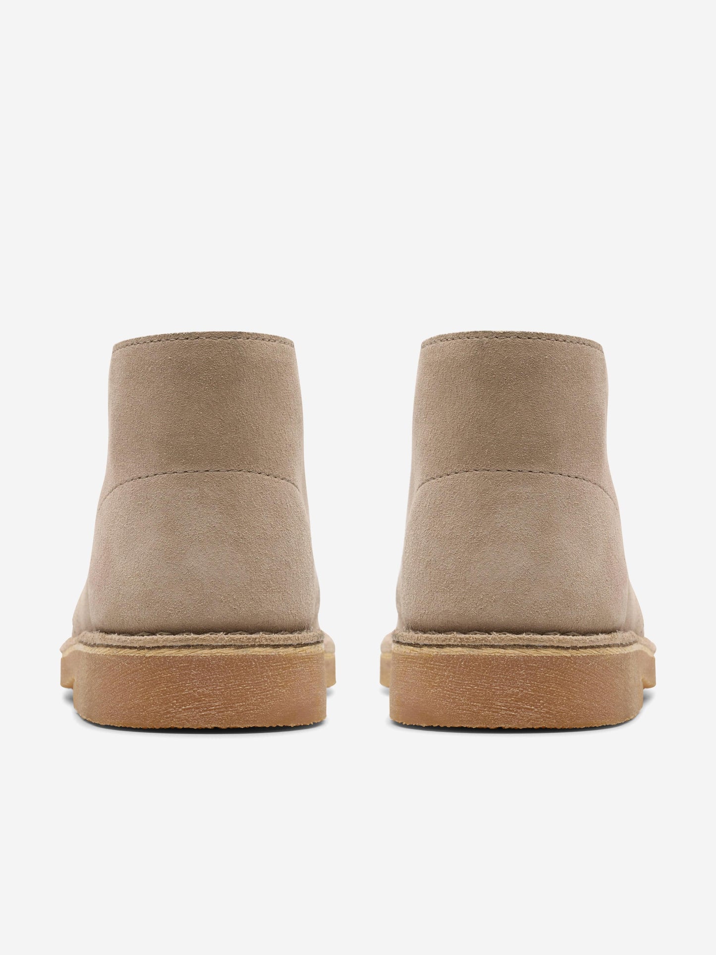 Clarks Kids Suede Desert Boots in Beige (Wide Fit)