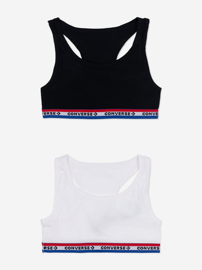 Converse Girls 2 Pack Racerback Bralette Set in Black