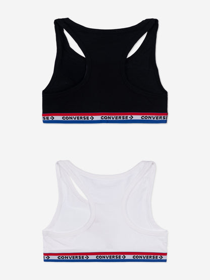 Converse Girls 2 Pack Racerback Bralette Set in Black