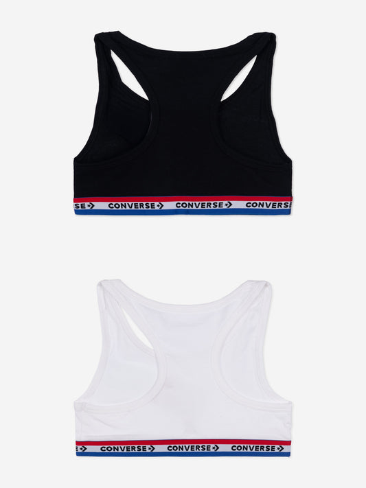 Converse Girls 2 Pack Racerback Bralette Set in Black