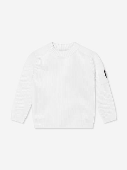 C.P. Company Boys Lens Jumper in Ivory