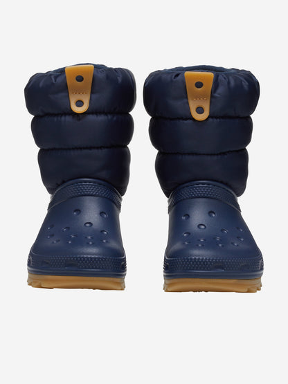 Crocs Kids Classic Neo Puff Boots in Navy