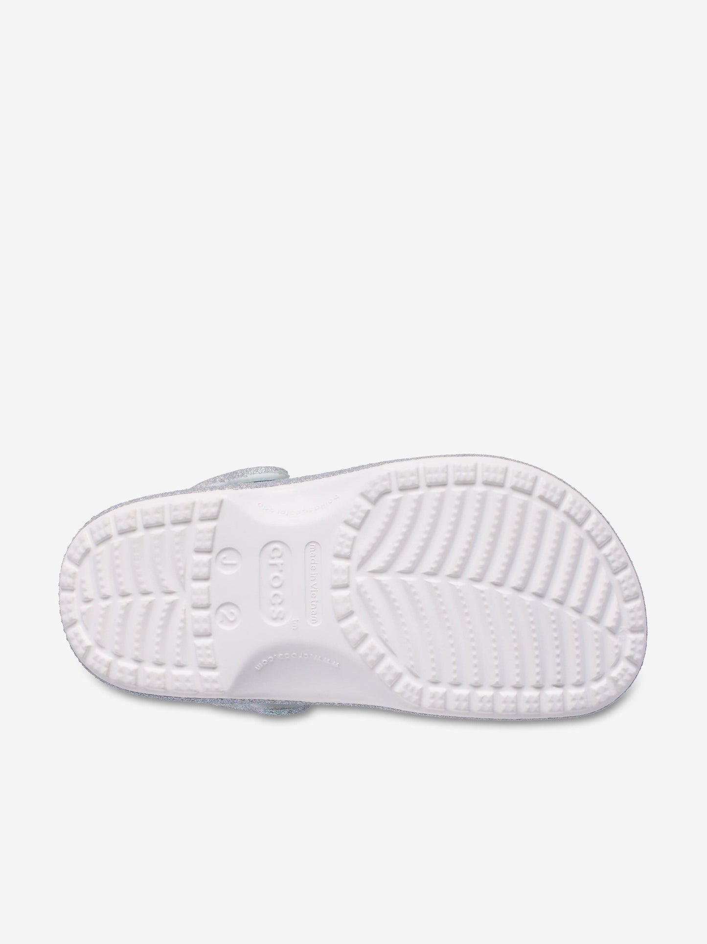 Crocs Girls Classic Iridescent Glitter Clog in White