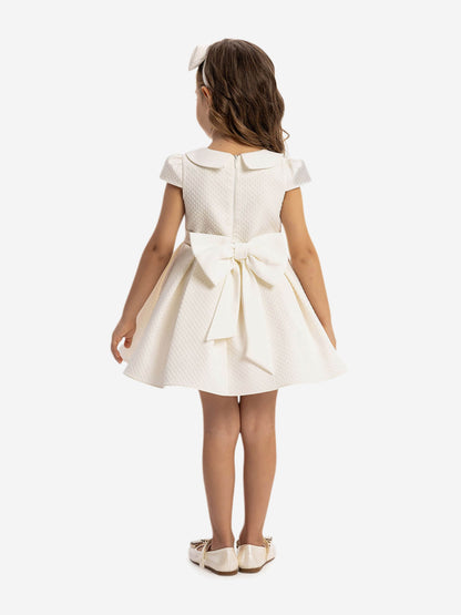 DRESS & Fleur Baby Girls Dress with Headband in White