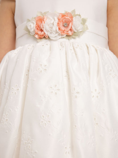 DRESS & Fleur Baby Girls Dress with Headband in White
