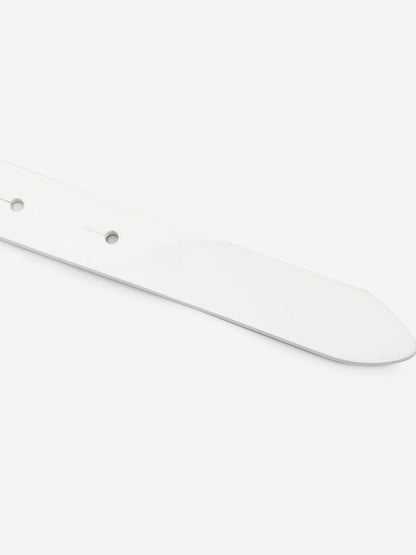Dolce & Gabbana Girls Leather Logo Belt in White