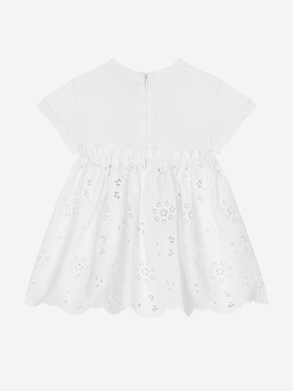 Dolce & Gabbana Baby Girls Embroidered Dress With Knickers in White