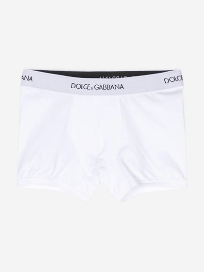 Dolce & Gabbana Boys 2 Pack Boxer Shorts Set in White