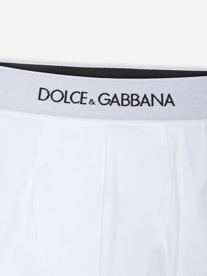 Dolce & Gabbana Boys 2 Pack Boxer Shorts Set in White